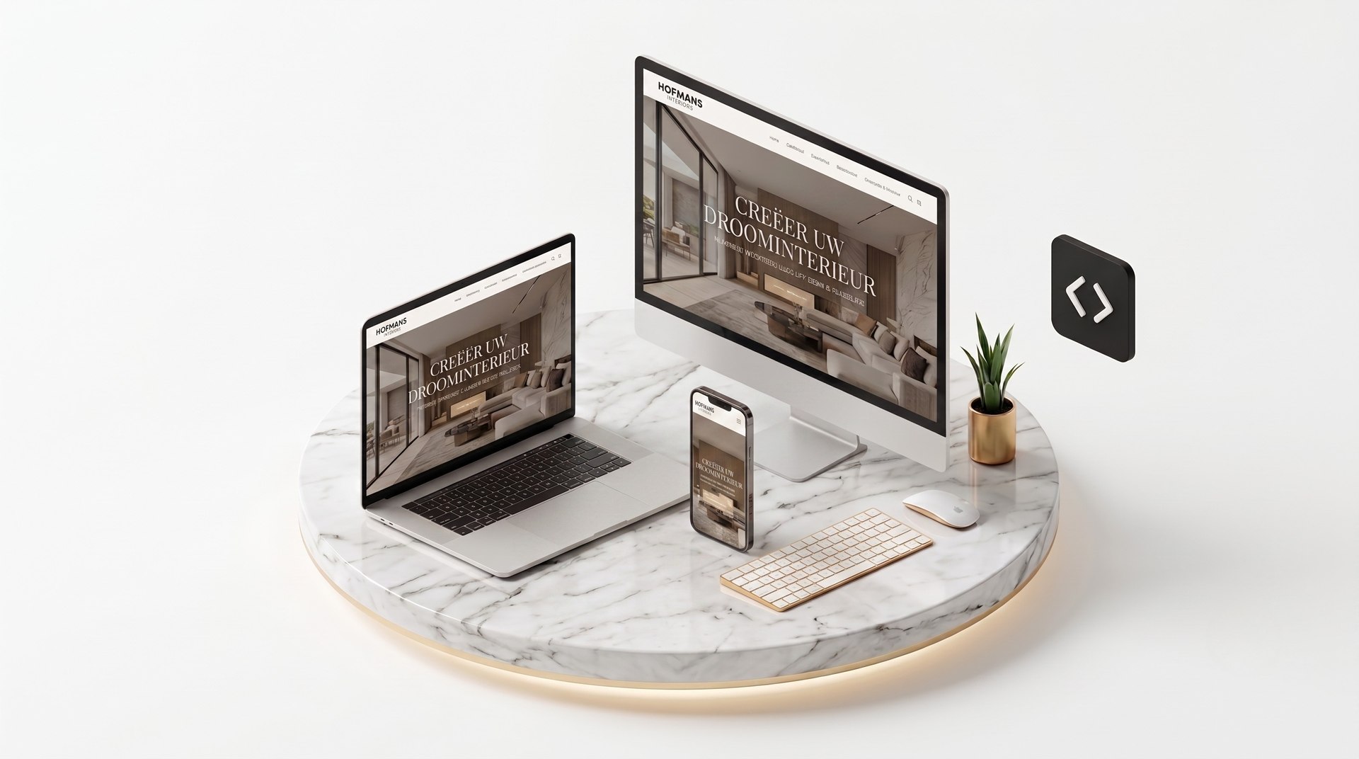 Websites van Modern Design Studio op desktop, laptop en telefoon
