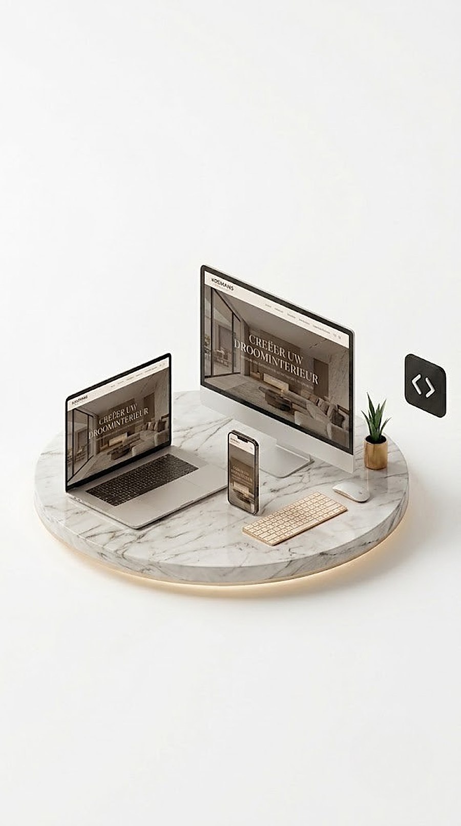 Website van Modern Design Studio op meerdere apparaten